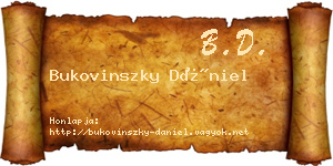 Bukovinszky Dániel névjegykártya